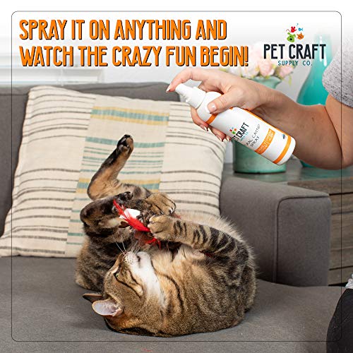 Pet Craft Supply Premium Potent Catnip Spray for Cats for Scratching Post All Natural Concentrated USA Grown & Harvested 8 oz Value Bottle Training Redirecting No Mess