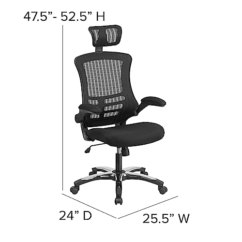 Ergonomic High-Back Swivel Office Chair, Adjustable Lumbar Support