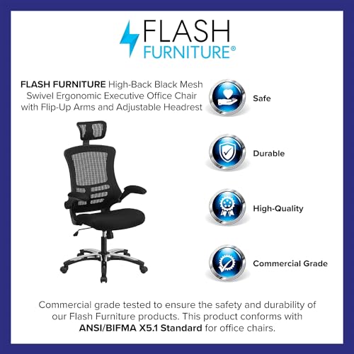 Ergonomic High-Back Swivel Office Chair, Adjustable Lumbar Support