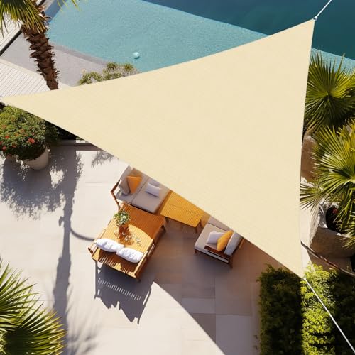 Shade&Beyond Triangle Sun Shade Sail for Patio Lawn Deck Garden Pergola