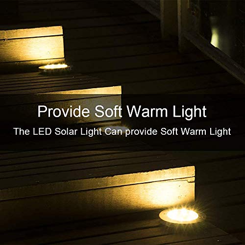 ZGWJ Solar Ground Lights,8 LED Disk Lights Upgraded Outdoor Garden Lights Landscape Lights for Lawn Pathway Yard Deck Patio Walkway (Warm White)