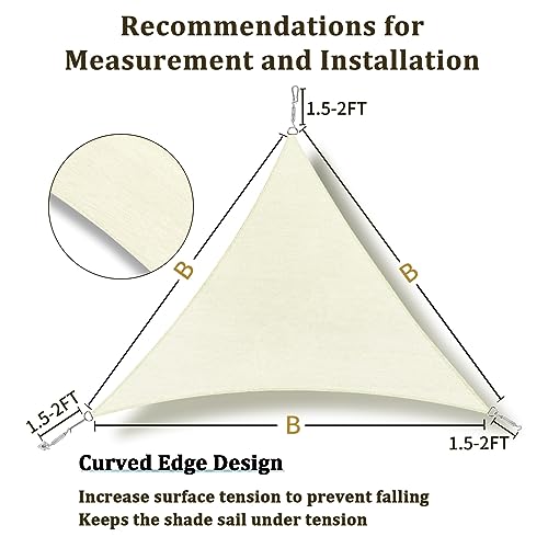 Shade&Beyond Triangle Sun Shade Sail for Patio Lawn Deck Garden Pergola
