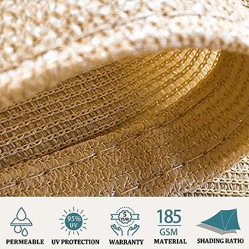 Shade&Beyond 16' x 16' x 16' Sand Color Triangle Sun Shade Sail for Patio UV Block for Outdoor Facility and Activities