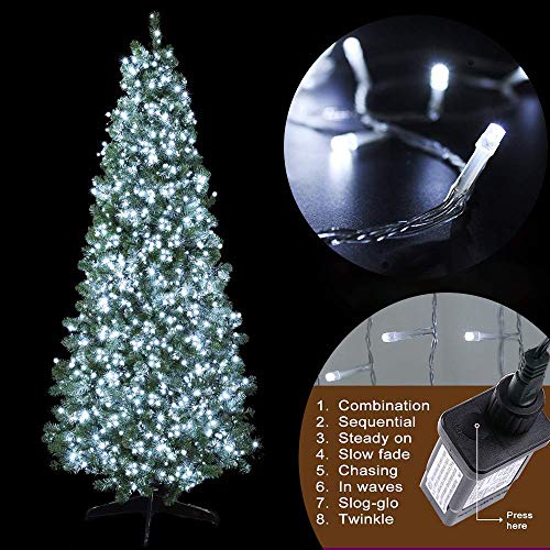 MYGOTO LED String Lights, 165FT 500LED 30V Plug in Waterproof String Lights with 8 Modes for Indoor and Outdoor Party Wedding Home Patio Lawn Garden Supplies (Cool White)
