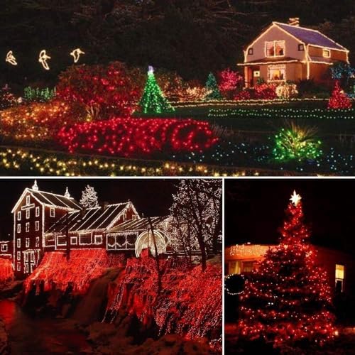 MYGOTO 33FT 100 LEDs String Lights Waterproof Fairy Lights 8 Modes with Memory 30V UL Certified Power Supply for Home, Garden, Wedding, Party, Christmas Decoration Indoor Outdoor (Red)
