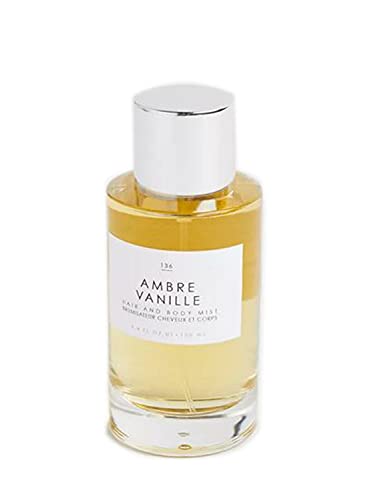 Gourmand Ambre Vanille Hair + Body Mist 3.4 Fl.Oz! Blend Of Bergamot, Amber, Sandalwood and Musk! Perfumed Hair & Body Mist For All Day Long-Lasting Freshness! Choose Your Scent! (Ambre VanillÃ©)