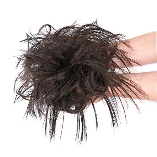 AISI BEAUTY Tousled Updo Hair Pieces Messy Bun Hair Scrunchies Extensions Hair Pieces and Ponytails Hair Extensions for Women. (6#(Chestnut Brown))