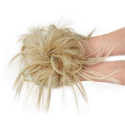 AISI BEAUTY Tousled Updo Hair Pieces Messy Bun Hair Scrunchies Extensions Hair Pieces and Ponytails Hair Extensions for Women (24/613#(Natural Blonde Mix Bleach Blonde))