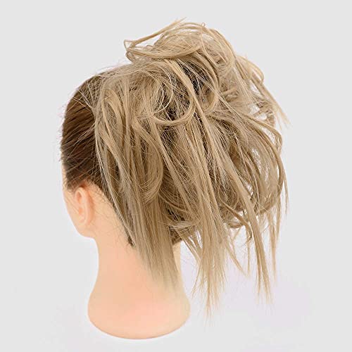AISI BEAUTY Tousled Updo Hair Pieces Messy Bun Hair Scrunchies Extensions Hair Pieces and Ponytails Hair Extensions for Women (24#(Natural Blonde))