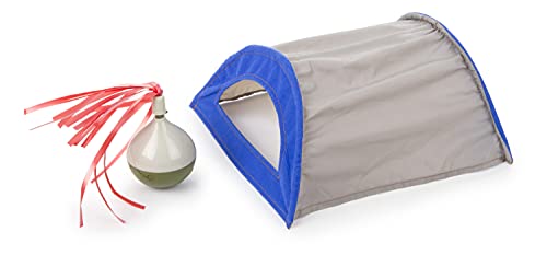 Petlinks, Rowdy Rustler, Electronic Motion Cat Toy, Interactive Spinning Ball and Durable Nylon Tent, With Raffia, Batteries Included