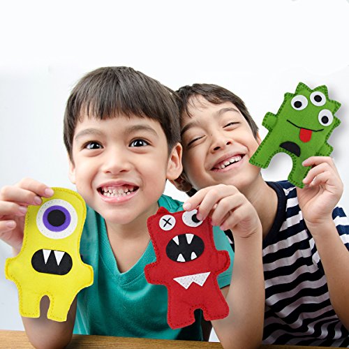 Little Monsters Beginners Sewing Craft Kit for Kids (Ages 7 to 12) Educational Gift for Boys and Girls