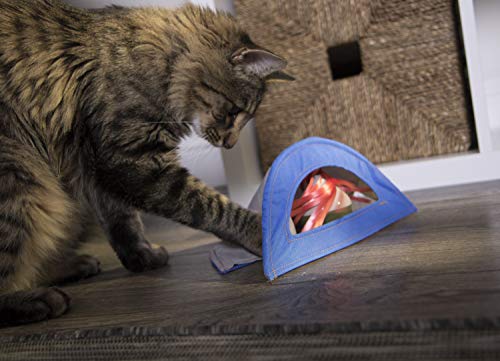 Petlinks, Rowdy Rustler, Electronic Motion Cat Toy, Interactive Spinning Ball and Durable Nylon Tent, With Raffia, Batteries Included