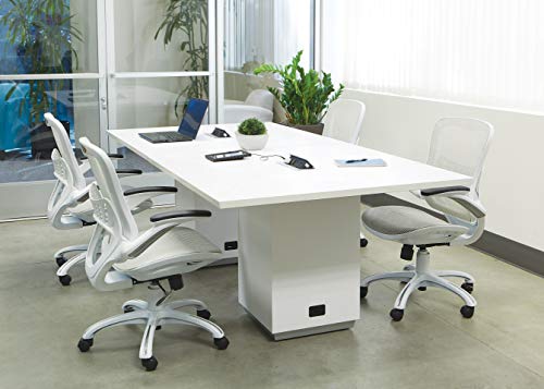 Office Star Mesh Back & Seat, 2-to-1 Synchro & Lumbar Support Managers Chair, White
