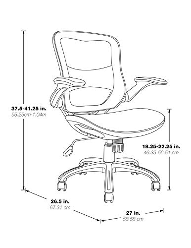 Office Star Mesh Back & Seat, 2-to-1 Synchro & Lumbar Support Managers Chair, White
