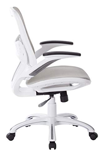 Office Star Mesh Back & Seat, 2-to-1 Synchro & Lumbar Support Managers Chair, White
