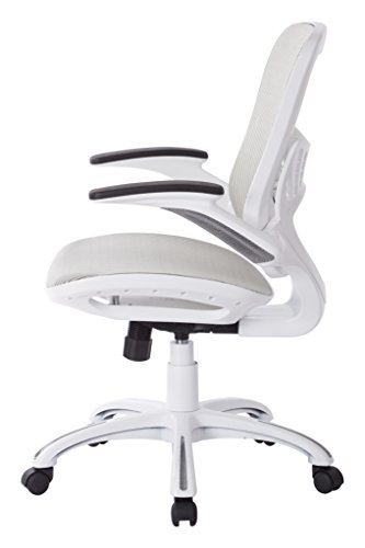 Office Star Mesh Back & Seat, 2-to-1 Synchro & Lumbar Support Managers Chair, White