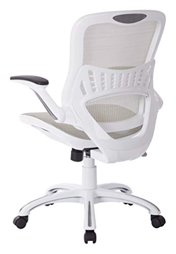 Office Star Mesh Back & Seat, 2-to-1 Synchro & Lumbar Support Managers Chair, White