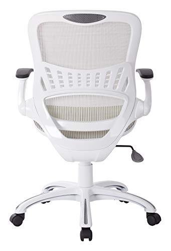 Office Star Mesh Back & Seat, 2-to-1 Synchro & Lumbar Support Managers Chair, White