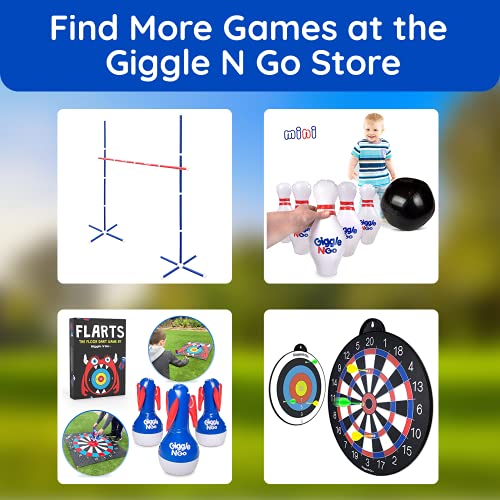 GIGGLE N GO Outdoor Games Lawn Games Yard Games for Kids and Adults or Beach Games You Can Play on All Surfaces Grass Sand Concrete or Gym Floors