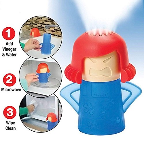 Angry Mama Microwave Oven Steam Cleaner Steam Cleans and Disinfects With Vinegar and Water for Home or Office Kitchens,Easily Cleans the Crud in Minutes (Color may vary)