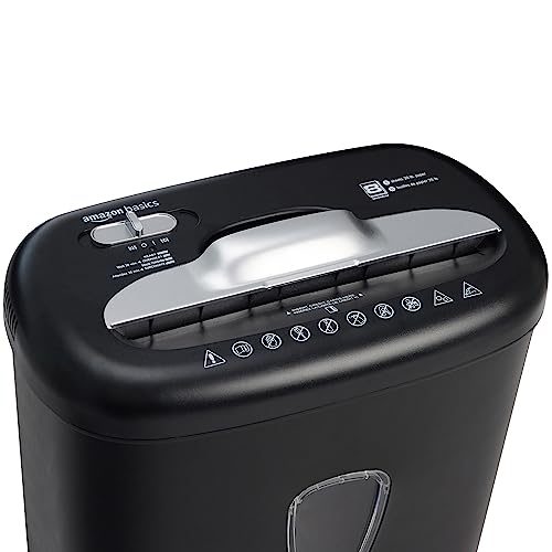 AmazonBasics 8-Sheet Capacity, Cross-Cut Paper and Credit Card Shredder, 4.1 Gallon