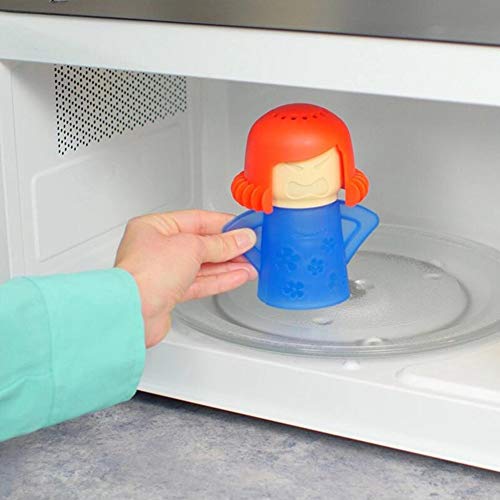 Angry Mama Microwave Oven Steam Cleaner Steam Cleans and Disinfects With Vinegar and Water for Home or Office Kitchens,Easily Cleans the Crud in Minutes (Color may vary)
