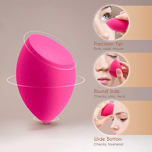 Makeup Sponges, Larbois 3-Pack Blender Beauty Foundation Blending Sponge, Professional Beauty Makeup Set for Dry & Wet Use (Oblique)