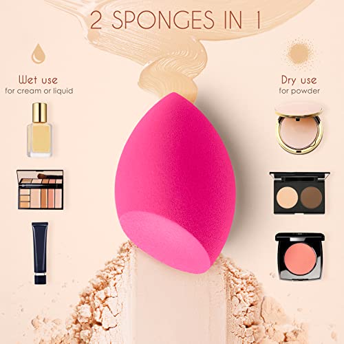 Makeup Sponges, Larbois 3-Pack Blender Beauty Foundation Blending Sponge, Professional Beauty Makeup Set for Dry & Wet Use (Oblique)