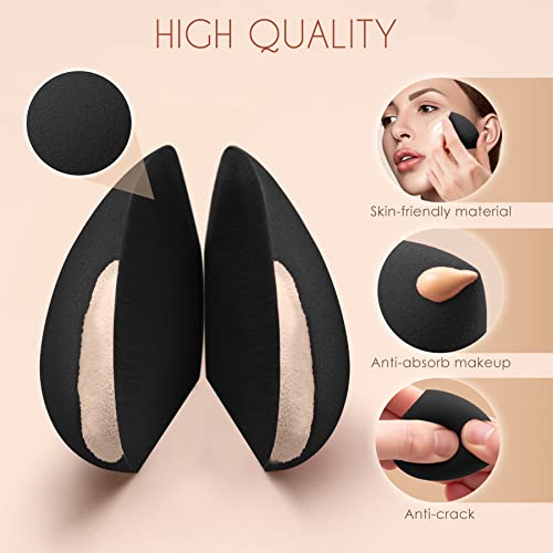 Makeup Sponges, Larbois 3-Pack Blender Beauty Foundation Blending Sponge, Professional Beauty Makeup Set for Dry & Wet Use (Oblique)