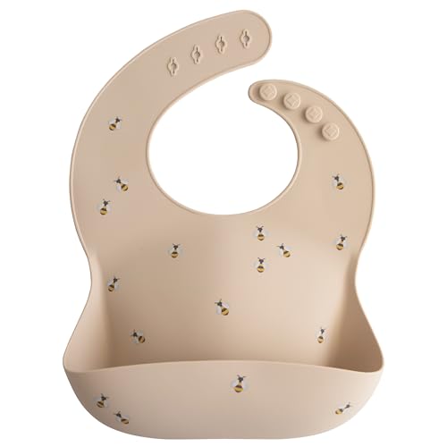 mushie Silicone Baby Bib | Adjustable Fit Waterproof Bibs