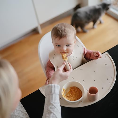 mushie Silicone Baby Bib | Adjustable Fit Waterproof Bibs