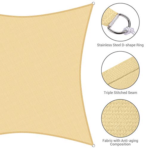 16ft x 16ft Square Sun Shade Sail - Mellow Yellow