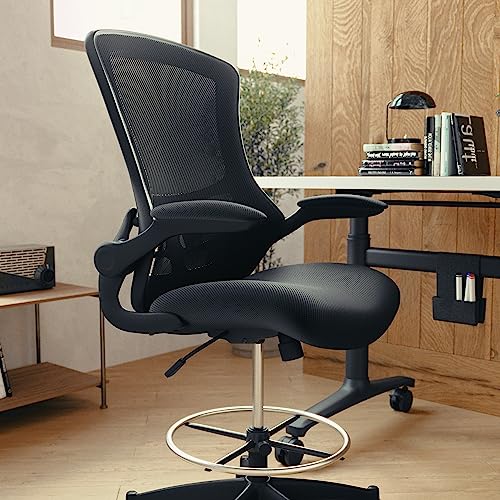 Kelista Mid-Back Mesh Drafting Chair: Comfort & Productivity
