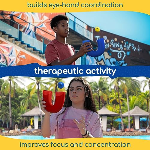 pindaloo Skill Game w/ 2 Balls | an Exciting New Game for Kids Teens and Adults - Indoor and Outdoor Play | Have a Whole Lot of Fun Developing Motor Skills and Learning to Juggle - Age 9+