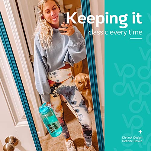 Venture Pal Large 1 Gallon/128 OZ (When Full) Motivational BPA Free Leakproof Water Bottle with Straw & Time Marker Perfect for Fitness Gym Camping Outdoor Sports-Light Blue