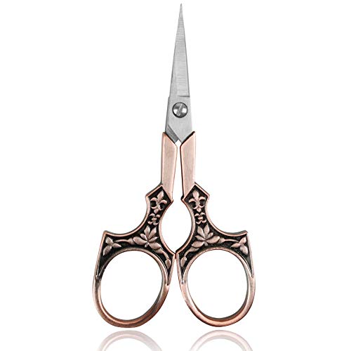 European Vintage Leaf Carving Needlework Scissors: Embroidery, Sewing