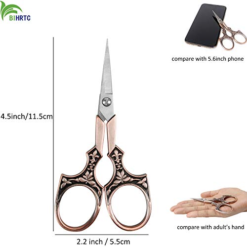European Vintage Leaf Carving Needlework Scissors: Embroidery, Sewing