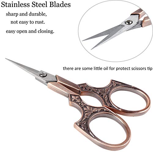 European Vintage Leaf Carving Needlework Scissors: Embroidery, Sewing