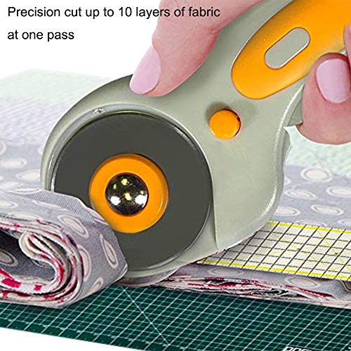 KISSWILL Rotary Cutter Blades 45mm, 10 Pack 45mm Rotary Blades Fits Fiskars, Olfa, Martelli, Truecut, DAFA Replacement, Quilting Scrapbooking Sewing Arts & Crafts, Sharp and Durable