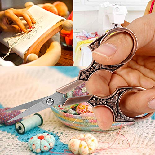 European Vintage Leaf Carving Needlework Scissors: Embroidery, Sewing