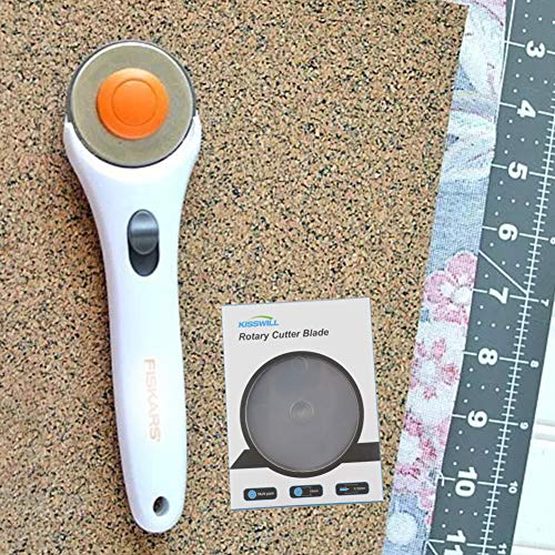 KISSWILL Rotary Cutter Blades 45mm, 10 Pack 45mm Rotary Blades Fits Fiskars, Olfa, Martelli, Truecut, DAFA Replacement, Quilting Scrapbooking Sewing Arts & Crafts, Sharp and Durable