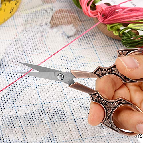 European Vintage Leaf Carving Needlework Scissors: Embroidery, Sewing