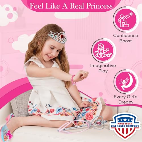 Toyvelt Princess Dress Up & Play Shoe and Jewelry Boutique (Includes 4 Pairs of Shoes + Multiple Fashion Accessories) Best Toys For 3, 4, Year Old Girls And Up