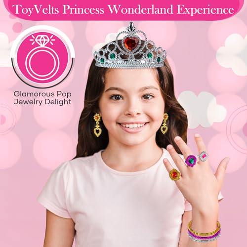Toyvelt Princess Dress Up & Play Shoe and Jewelry Boutique (Includes 4 Pairs of Shoes + Multiple Fashion Accessories) Best Toys For 3, 4, Year Old Girls And Up