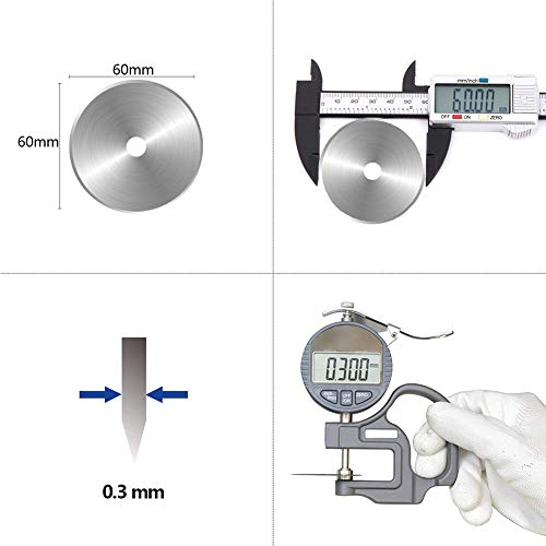 KISSWILL Rotary Cutter Blades 60mm - 5 Pack Refill Rotary Blades Fits for Fiskars 60mm Rotary Cutter, Sharp and Durable