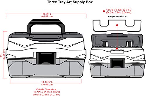 Portable Art & Craft Organizer with Lift-Up Trays
