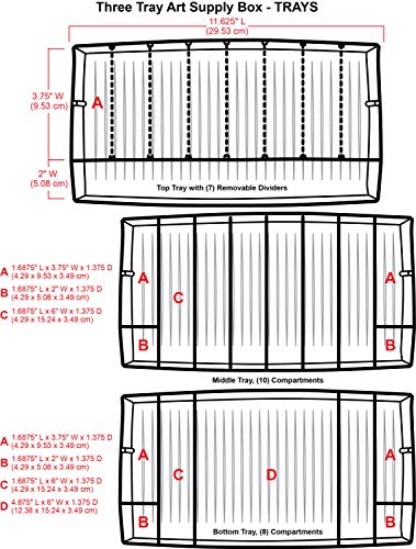 Portable Art & Craft Organizer with Lift-Up Trays