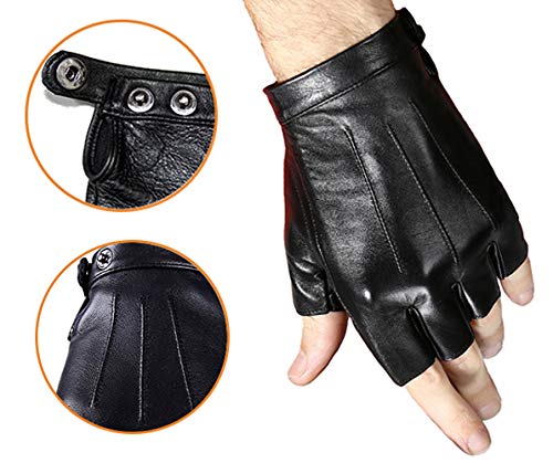 Fingerless PU Leather Driving Gloves for Men and Women