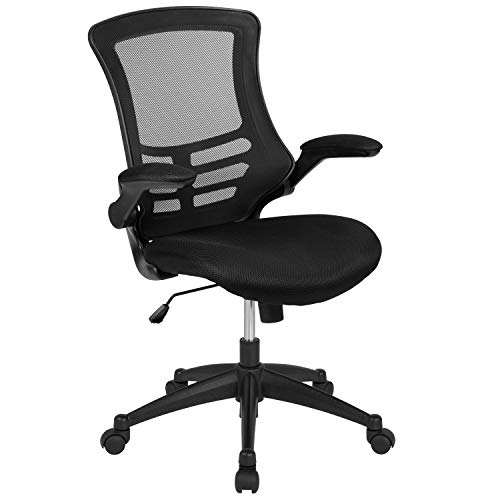 Kelista Mid-Back Black Mesh Swivel Chair with Arms