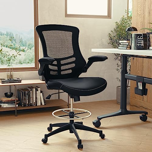 Kelista Mid-Back Drafting Chair with Ergonomic Mesh